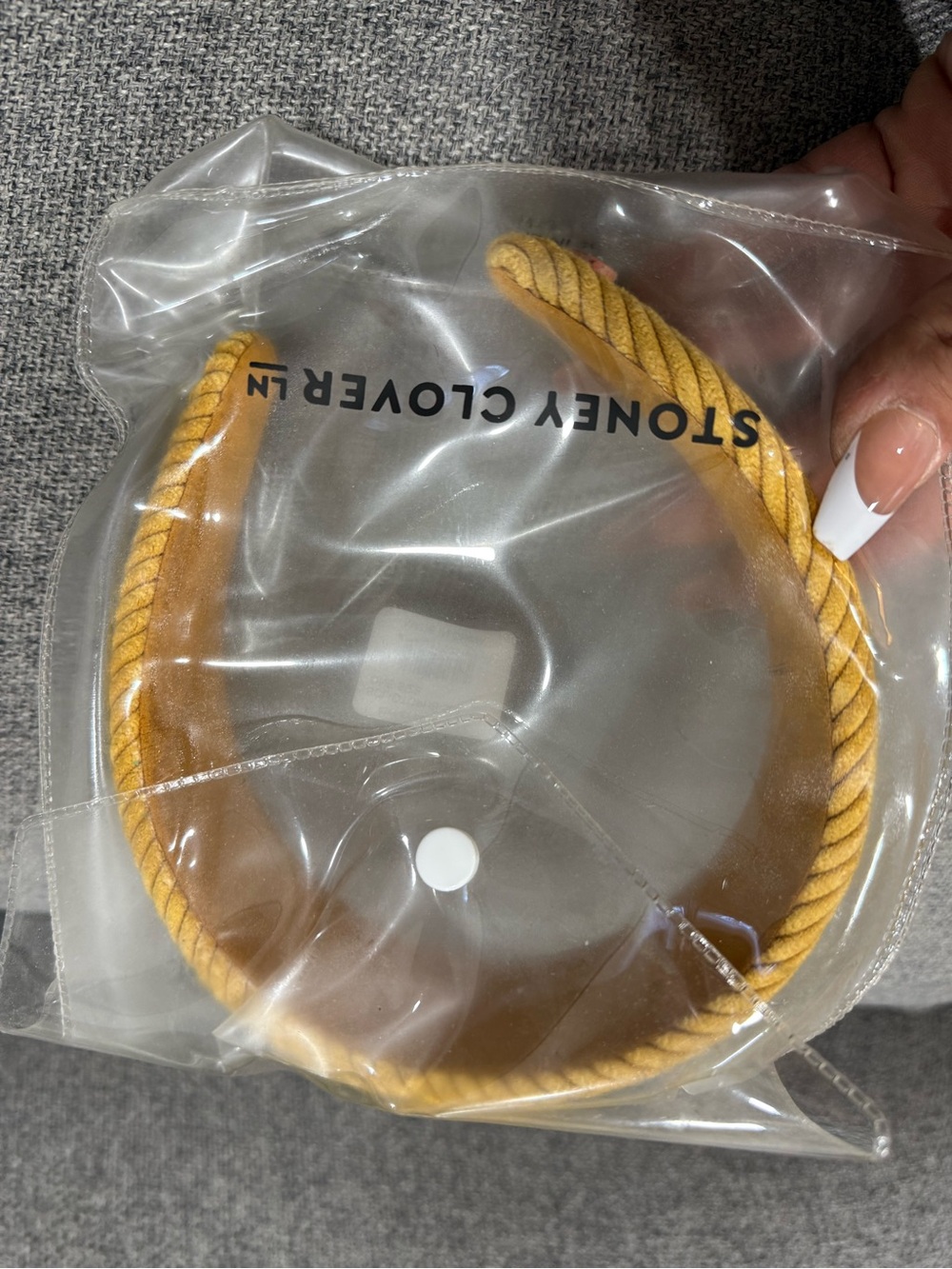 Stoney Clover Lane Twisted Rope Headband in Mustard Yellow